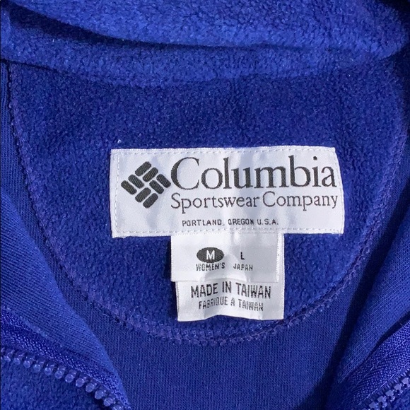 Columbia zip up pullover with logo sleeve size M - Picture 2 of 4